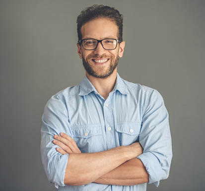 A happy, smiling man
